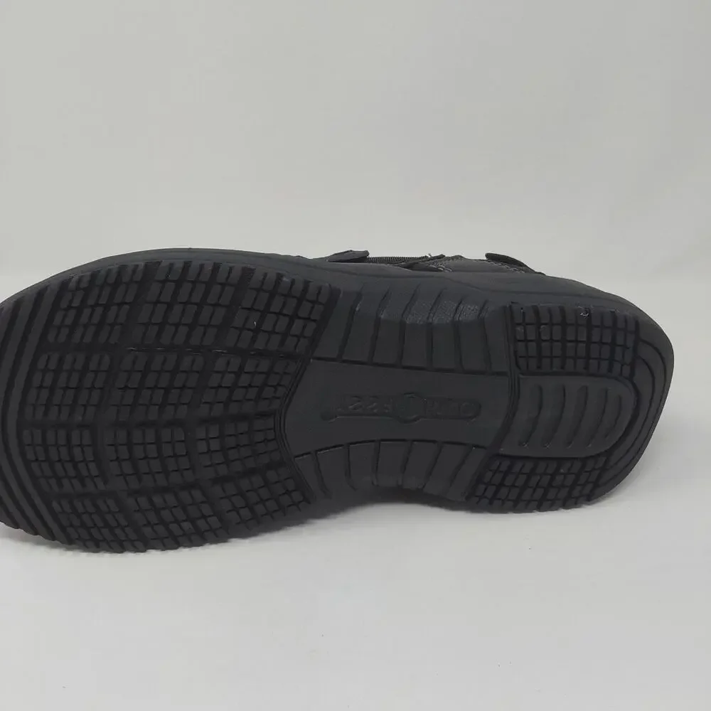 Orthofeet Men's Gemini 566 Black Leather Orthopedic Walking Sandals US 10 NWB